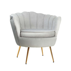 Artiss Armchair Lounge Chair Accent Armchairs Retro Single Sofa Velvet Grey.