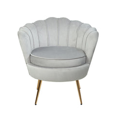 Artiss Armchair Lounge Chair Accent Armchairs Retro Single Sofa Velvet Grey.