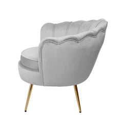 Artiss Armchair Lounge Chair Accent Armchairs Retro Single Sofa Velvet Grey.