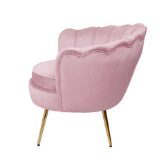 Artiss Armchair Lounge Chair Accent Armchairs Retro Single Sofa Velvet Pink.
