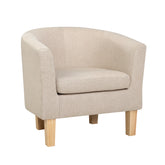 Artiss Armchair Lounge Chair Tub Accent Armchairs Fabric Sofa Chairs Beige.