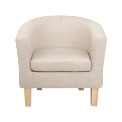 Artiss Armchair Lounge Chair Tub Accent Armchairs Fabric Sofa Chairs Beige.