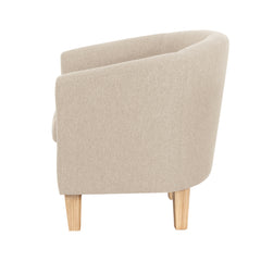 Artiss Armchair Lounge Chair Tub Accent Armchairs Fabric Sofa Chairs Beige.