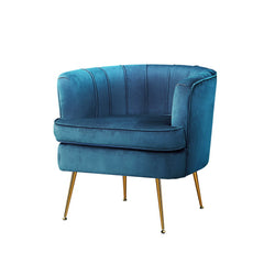 Artiss Armchair Lounge Chair Accent Armchairs Sofa Chairs Velvet Navy Blue Couch.