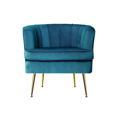 Artiss Armchair Lounge Chair Accent Armchairs Sofa Chairs Velvet Navy Blue Couch.