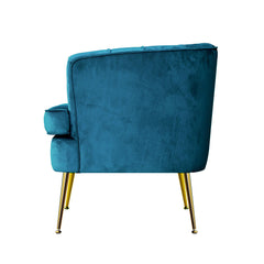 Artiss Armchair Lounge Chair Accent Armchairs Sofa Chairs Velvet Navy Blue Couch.