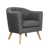 Artiss ADORA Armchair Tub Chair Single Accent Armchairs Sofa Lounge Fabric Grey.