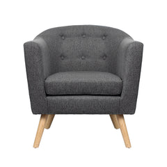 Artiss ADORA Armchair Tub Chair Single Accent Armchairs Sofa Lounge Fabric Grey.