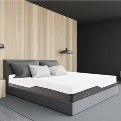 Casa Decor Memory Foam Luxe Hybrid Mattress Cool Gel 25cm Depth Medium Firm - King Single - White Charcoal Grey