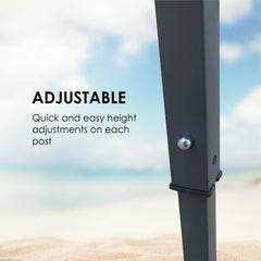 Arcadia Furniture Gazebo 3 x 3 Metre Canopy Navy Portable Pop Up Outdoor Beach