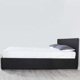 Milano Luxury Gas Lift Bed Frame And Headboard Double Queen King Black Dark Grey - Double - Black