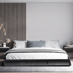 Milano Decor Florence Metal Bed Frame Mattress Base Platform Modern Black - Queen - Black