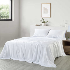 Royal Comfort 600 Thread Count Cooling Ultra Soft Tencel Eucalyptus Sheet Set - Queen - White