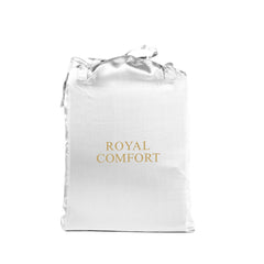 Royal Comfort Satin Sheet Set 3 Piece Fitted Sheet Pillowcase Soft - King - White