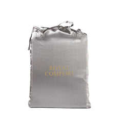 Royal Comfort Satin Sheet Set 4 Piece Fitted Flat Sheet Pillowcases - Queen - Charcoal