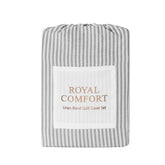 Royal Comfort Striped Flax Linen Blend Quilt Cover Set Soft Touch Bedding - King - Charcoal