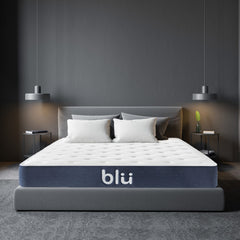 Milano Blu Mattress Hybrid Memory Foam Bonnell Spring Design Medium Firm 23cm - King - White Blue