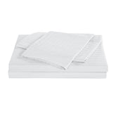 Kensington 1200 Thread Count 100% Egyptian Cotton Sheet Set Stripe Hotel Grade - Mega Queen - White