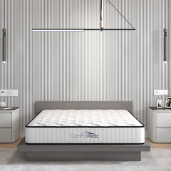 Comforpedic Mattress 5 Zone Medium Support Foam Bonnell Spring 21CM - King - White Black