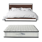 Azure Wood Bed Frame With Comforpedic Mattress Package Deal Bedroom Set - Double - White Brown