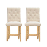 Milano Decor Hamptons Barstool Cream Chairs Kitchen Dining Chair Bar Stool - Two Pack - Cream