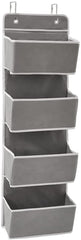 Over the Door Hanging Storage Organizer with 4 Pouch Pocket for Pantry Baby Nursery Bathroom (Grey)