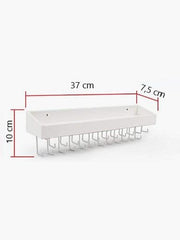 Wall Mount Hanging Jewellery Organiser Holder with 23 Hooks (White)