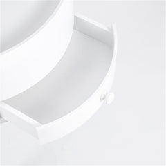 Kumoo Round Side Table With Storage White