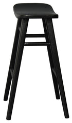 Oval Solid Timber Kitchen Counter Stool (Black)