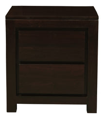 Amsterdam 2 Drawer Bedside Table (Chocolate)