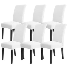 GOMINIMO 6pcs Dining Chair Slipcovers/ Protective Covers (White) GO-DCS-106-RDT