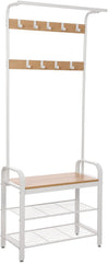 VASAGLE Coat Rack Stand 175cm White HSR40W