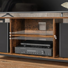 VASAGLE TV Cabinet Shelf with Open Compartments Brown and Black LTV060B01