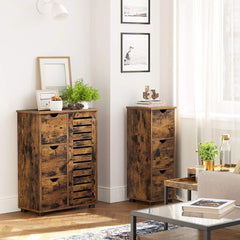 VASAGLE Bathroom Floor Cabinet 3 Drawers Rustic Brown BBK150X01