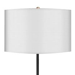 Sarantino Metal Floor Lamp Brushed Brass Finish with White Shade