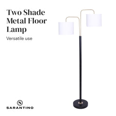 Sarantino Black/Brass Finish Reading Light Electric Table Lamp