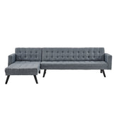 Sarantino 3-Seater Corner Wooden Sofa Bed Lounge Chaise Sofa Grey