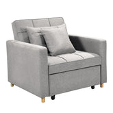 Sarantino Suri 3-in-1 Convertible Sofa Chair Bed Lounger - Light Grey