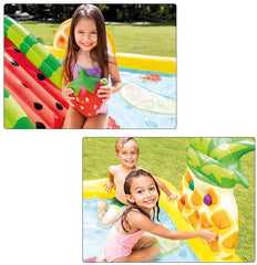 INTEX Fun'N Fruity Inflatable Play Centre Paddling Pool & Water Slide 57158EP