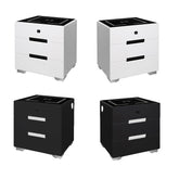 Smart Bedside Tables Finger Print Lock Side 3 Drawers Wireless Charging USB Nightstand LED AU