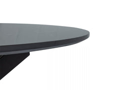 Round Marble-Effect Table – Black