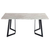 Rectangular Marble-Effect Table