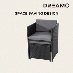 Bali 11 Piece Outdoor Dining Set – Black