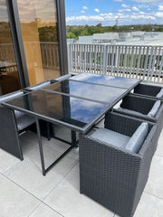 Bali 11 Piece Outdoor Dining Set – Black