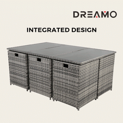 Bali 11 Piece Outdoor Dining Set – Grey