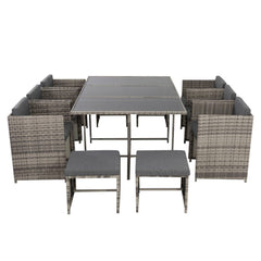 Bali 11 Piece Outdoor Dining Set – Grey