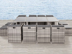 Bali 13PC Outdoor Dining Set – Grey