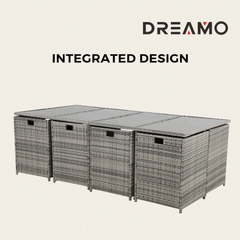 Bali 13PC Outdoor Dining Set – Grey