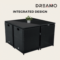 Horrocks 8 Seater Outdoor Dining Set – Black