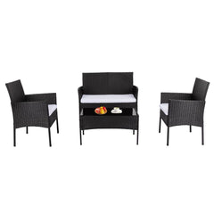 Ville 4-Seater PE Wicker Outdoor Lounge Sofa Set